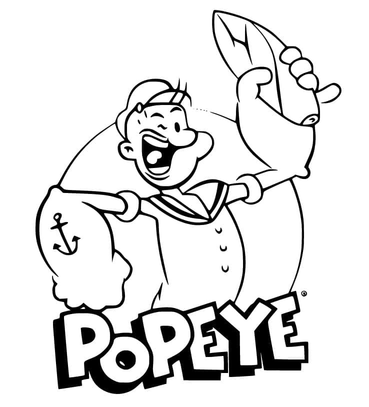 Coloriage Popeye Heureux
