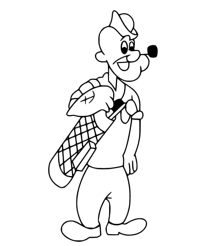 Popeye Joue au Golf coloring page