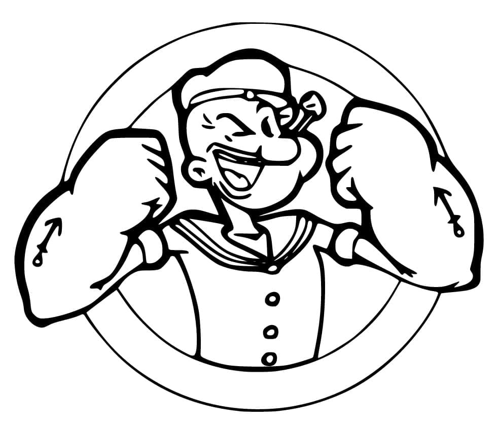 Popeye Souriant coloring page