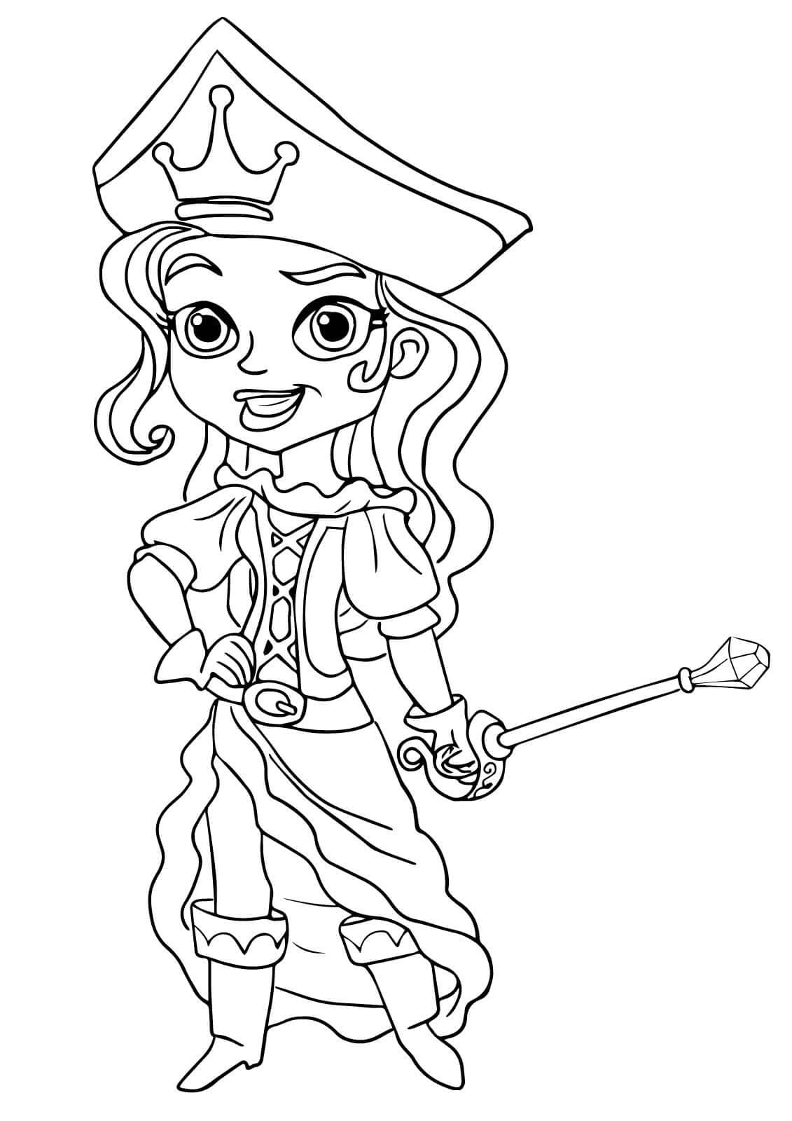 Coloriage Princesse Pirate de Jake et les Pirates