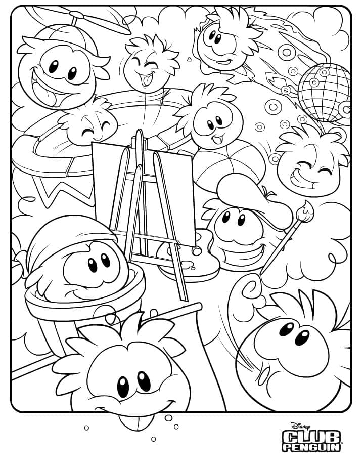 Puffles Club Penguin coloring page