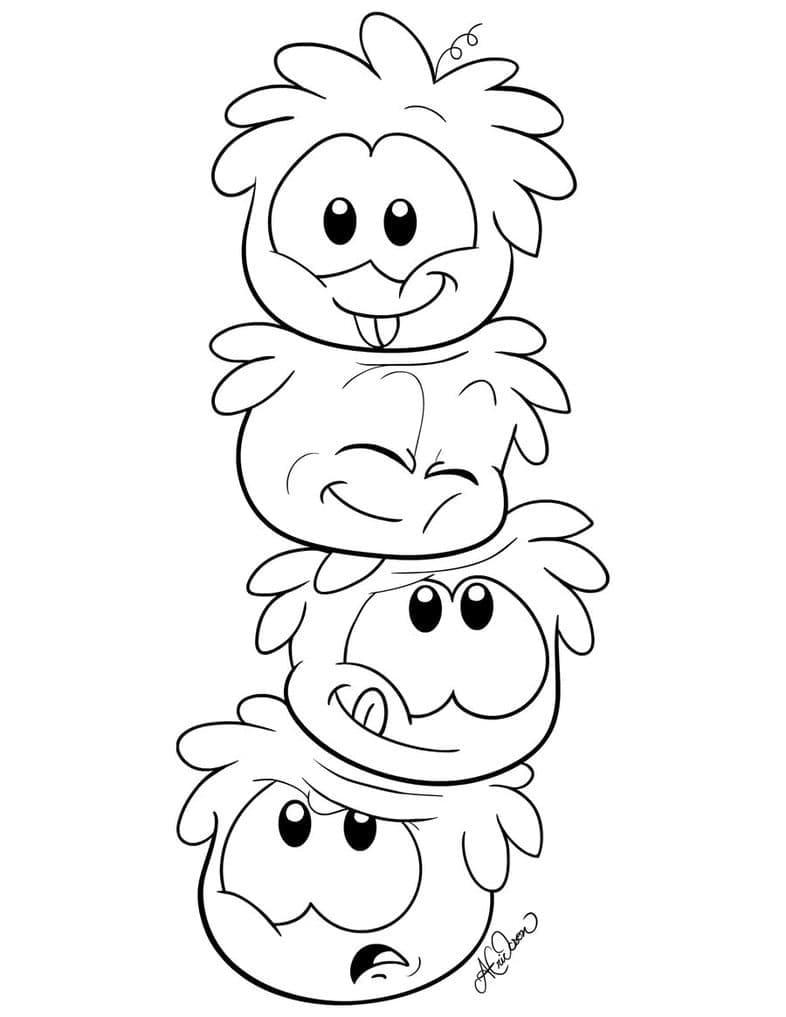 Puffles dans Club Penguin coloring page