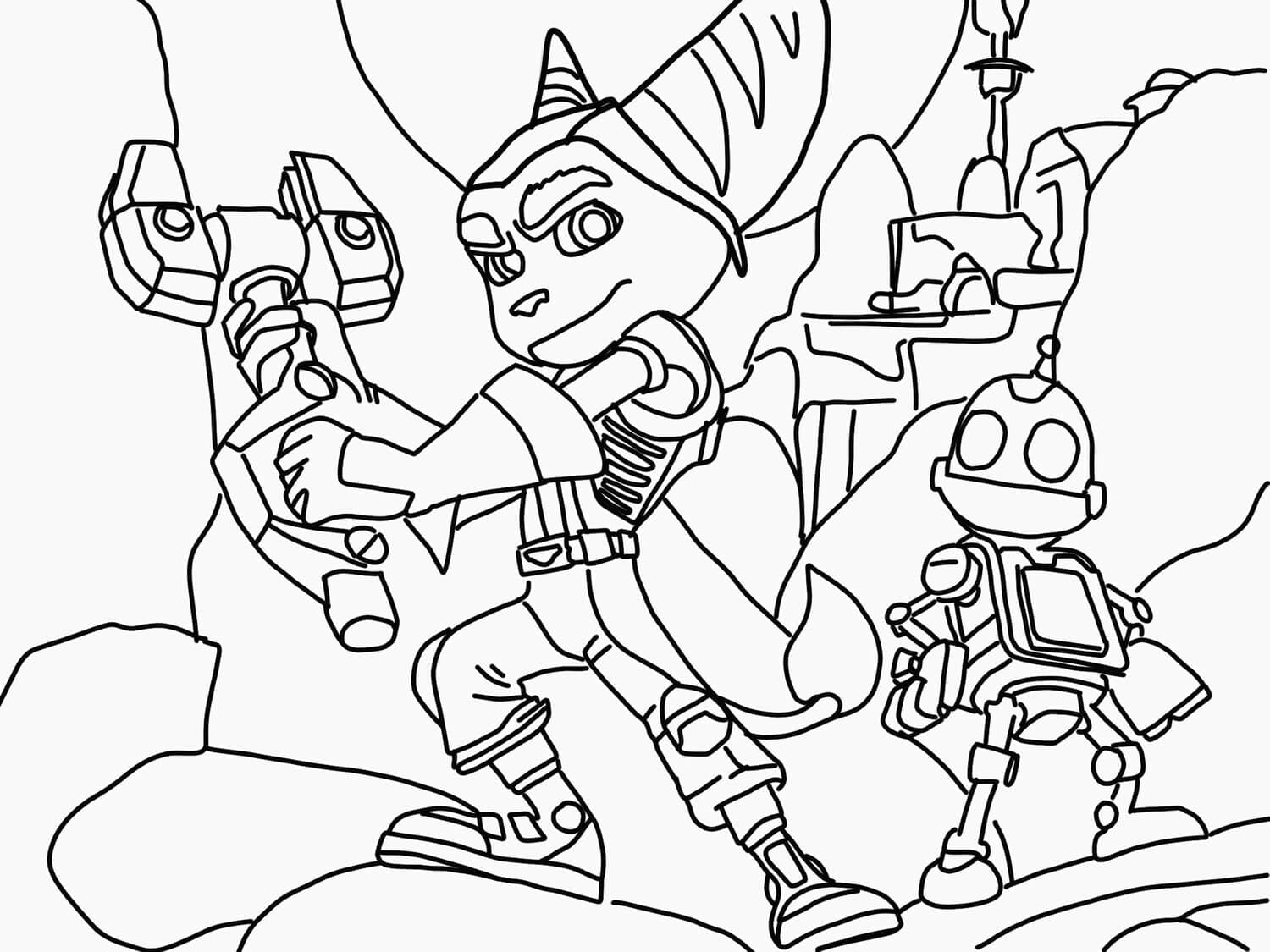 Ratchet et Clank Imprimable Gratuitement coloring page