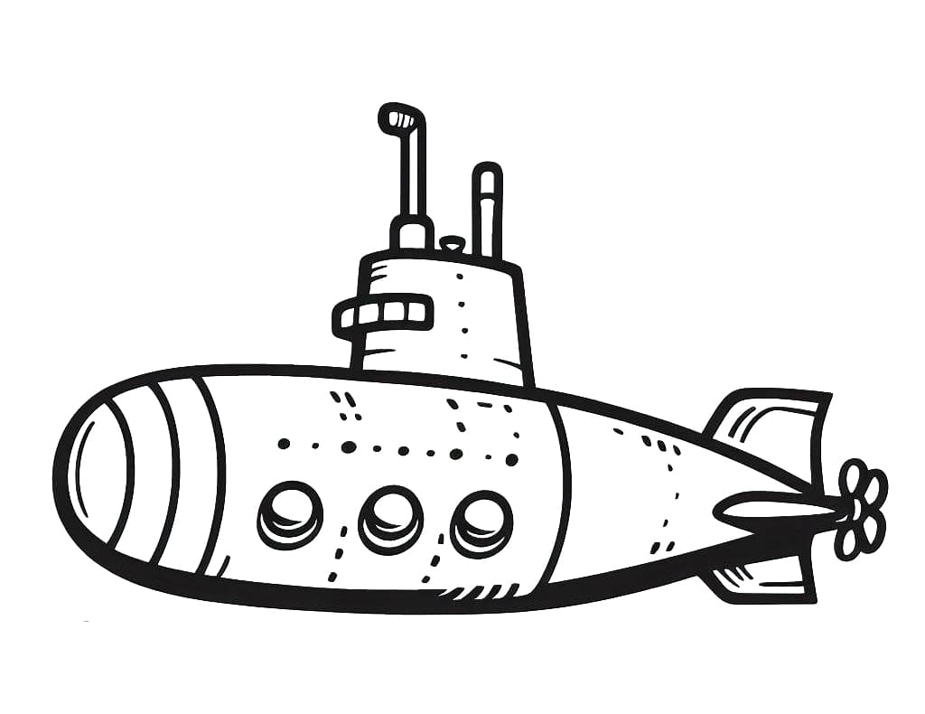 Sous-marin Incroyable coloring page