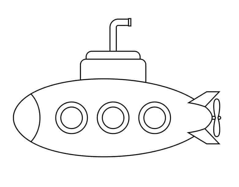Sous-marin Simple coloring page