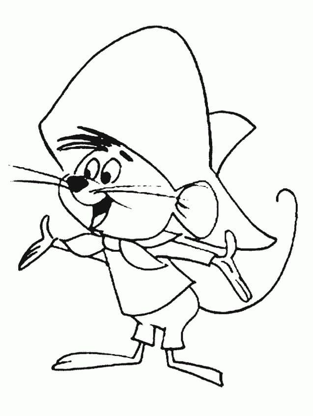 Coloriage Speedy Gonzales Souriant