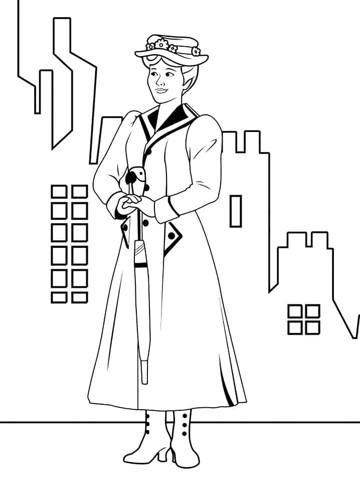 Très Belle Mary Poppins coloring page