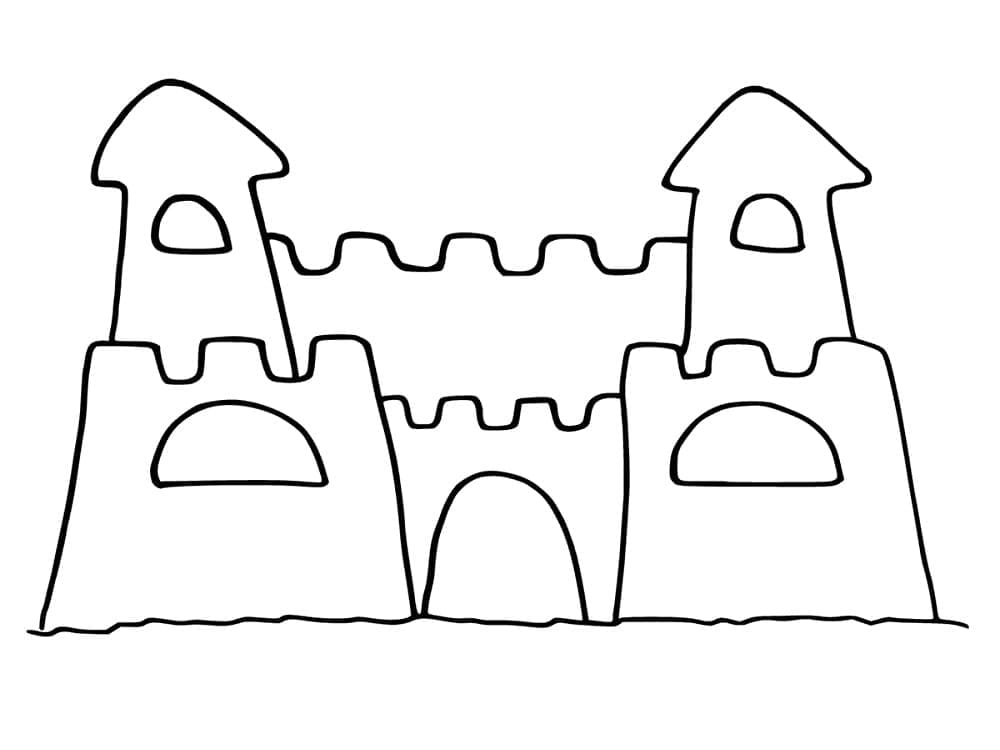 Un Château de Sable Facile coloring page