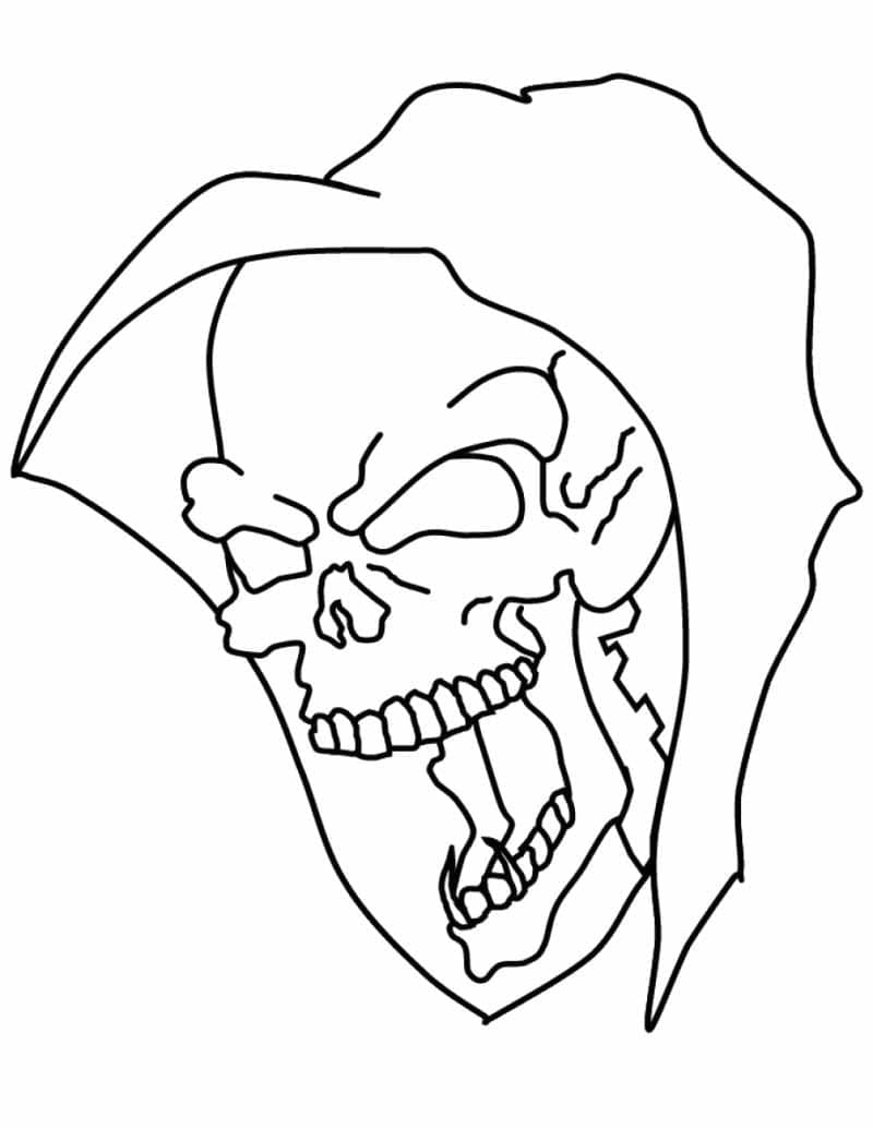 Un Crâne Effrayant coloring page