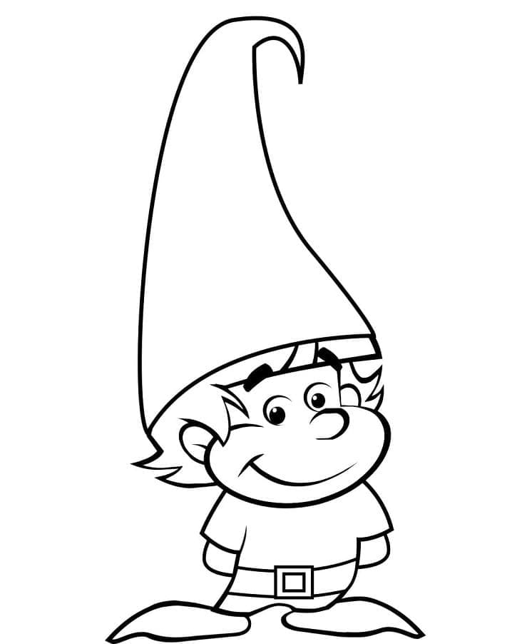 Un Gnome Souriant coloring page
