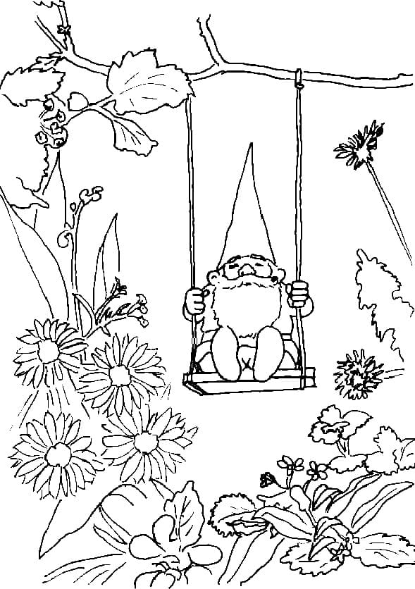 Un Gnome coloring page