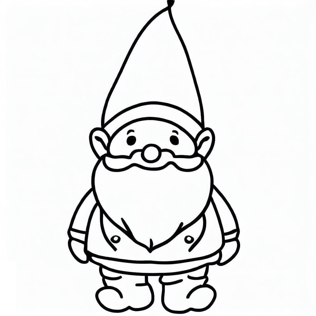 Un Petit Gnome Mignon coloring page