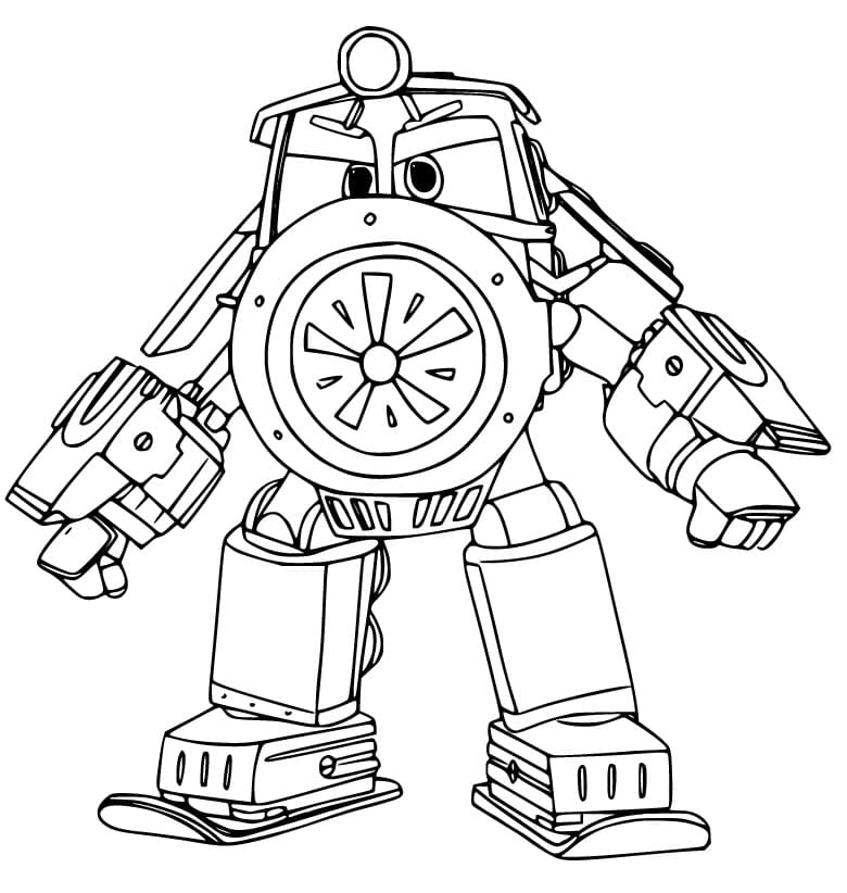 Victor Robot Trains coloring page
