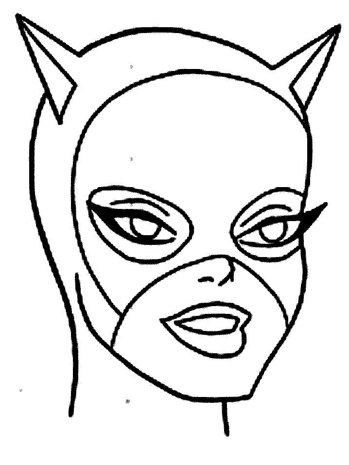 Coloriage Visage de Catwoman