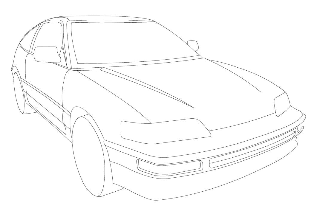 Voiture Honda CR-X coloring page
