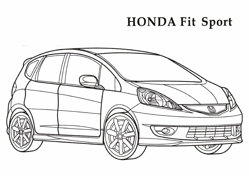 Coloriage Voiture Honda Fit Sport