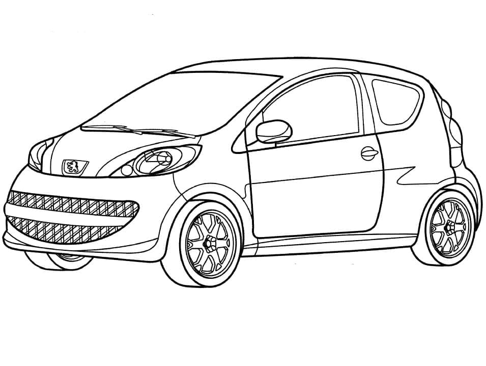 Voiture Peugeot 107 coloring page
