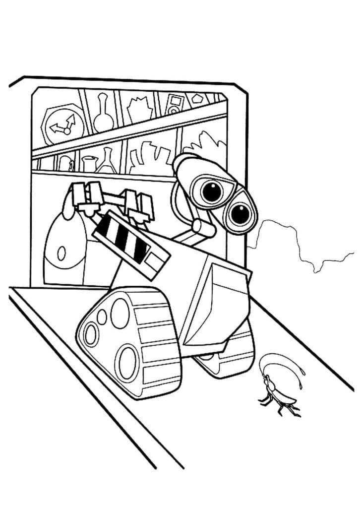 Wall-E et Cafard coloring page
