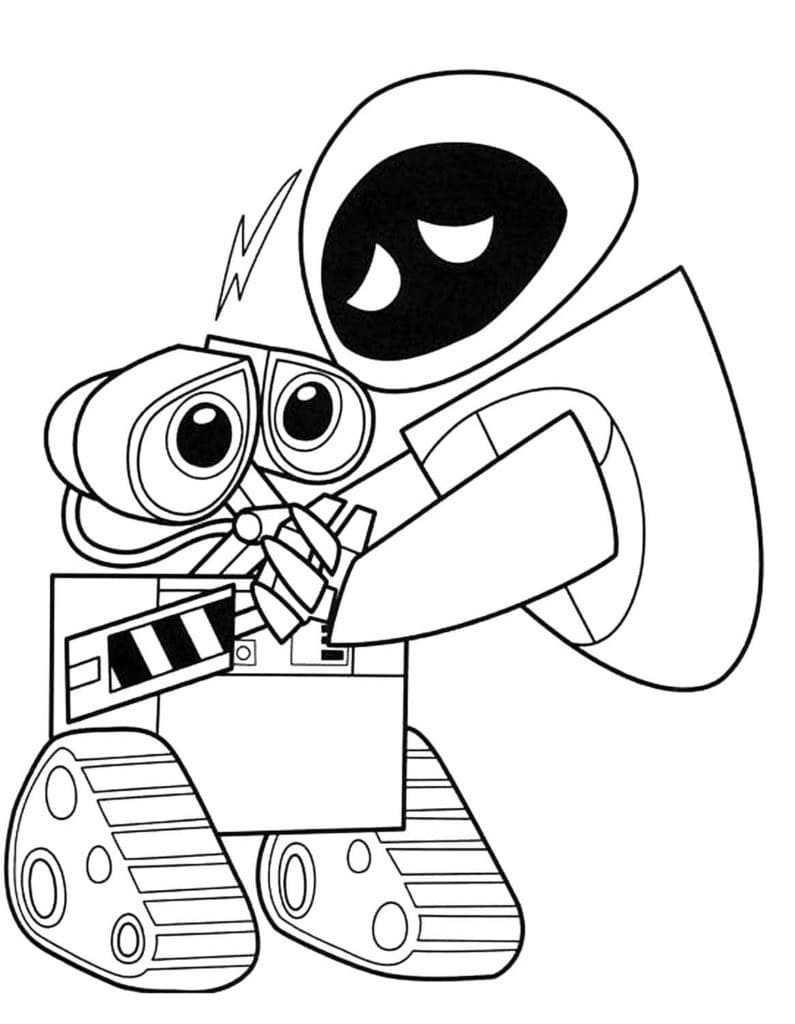 Wall-E et Eve coloring page