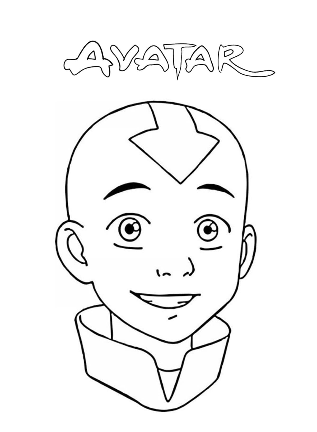 Coloriage Aang Souriant