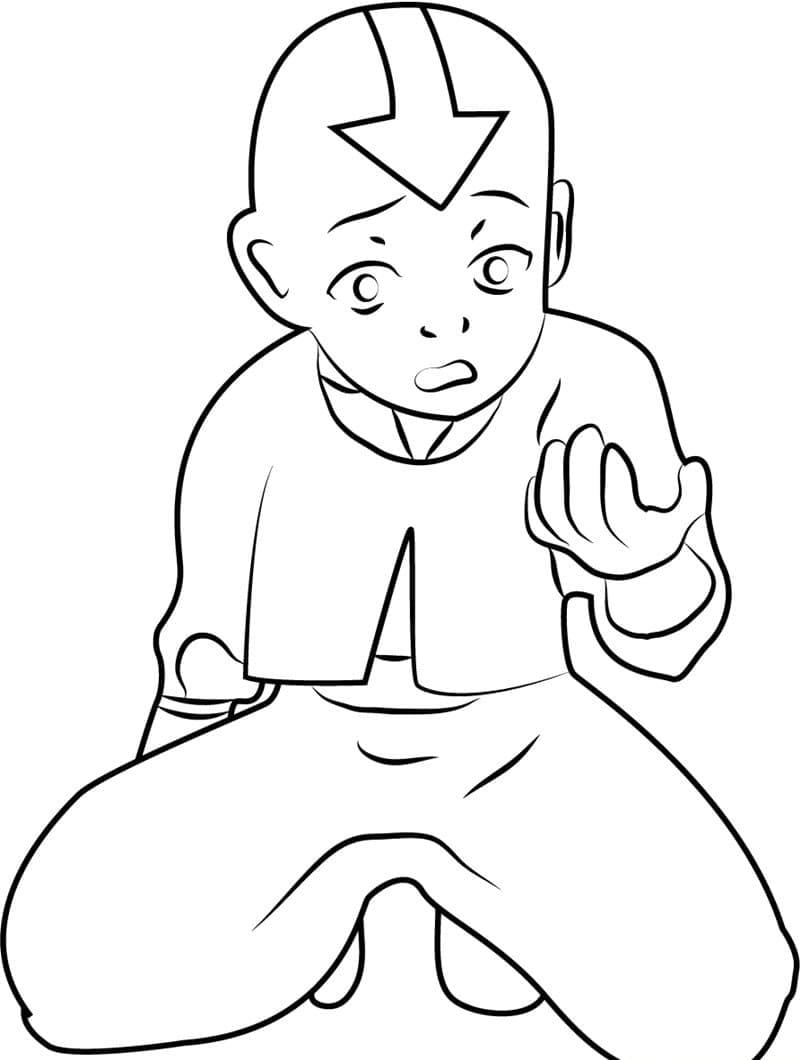 Aang Triste coloring page