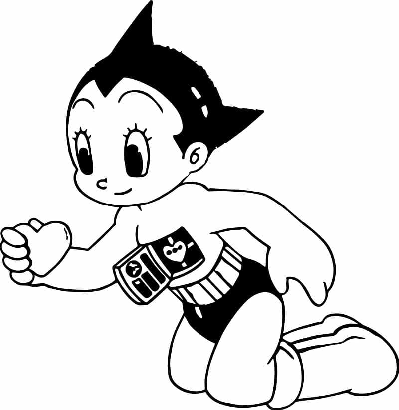 Adorable Astro Boy coloring page