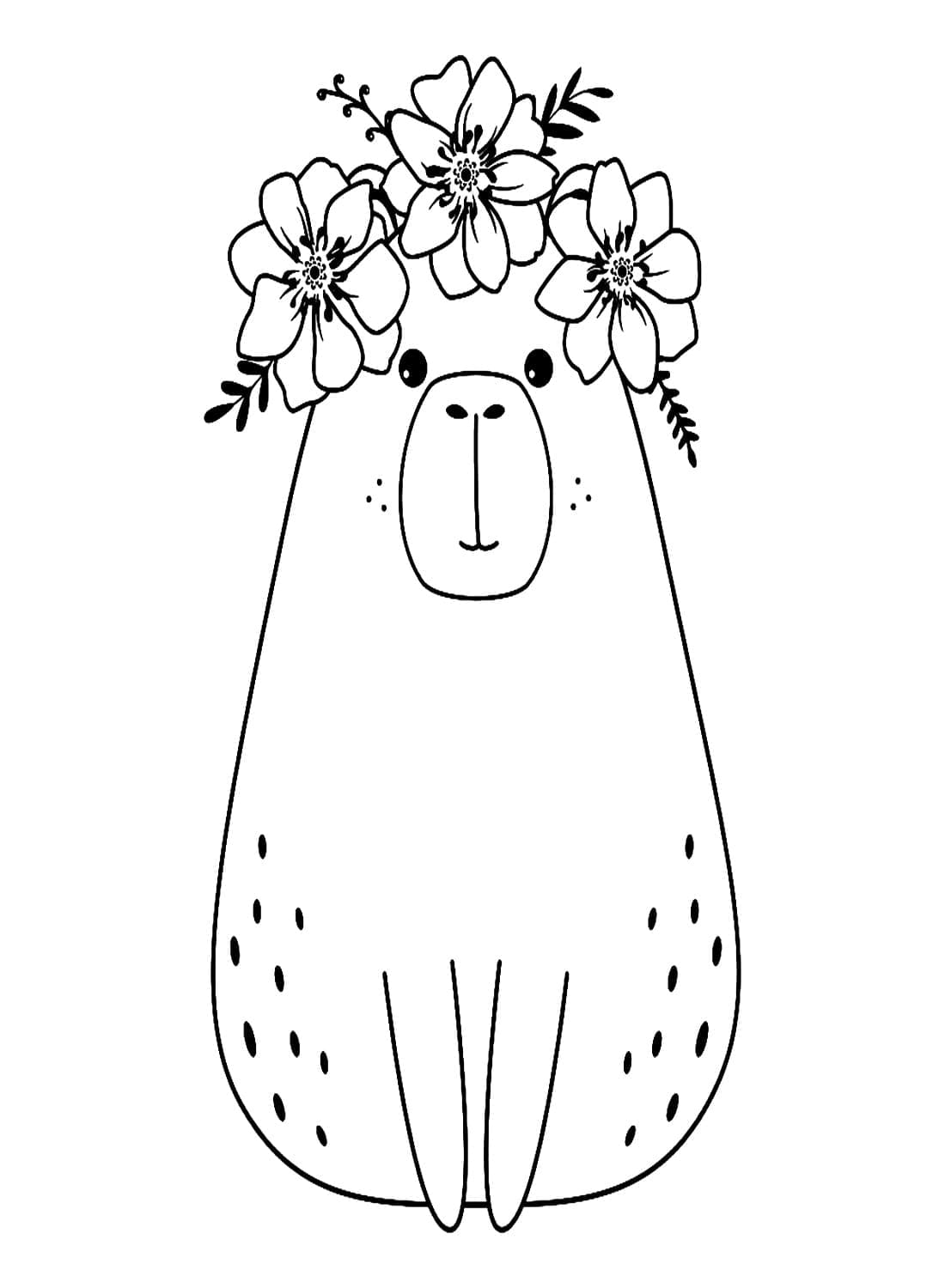 Adorable Capybara coloring page