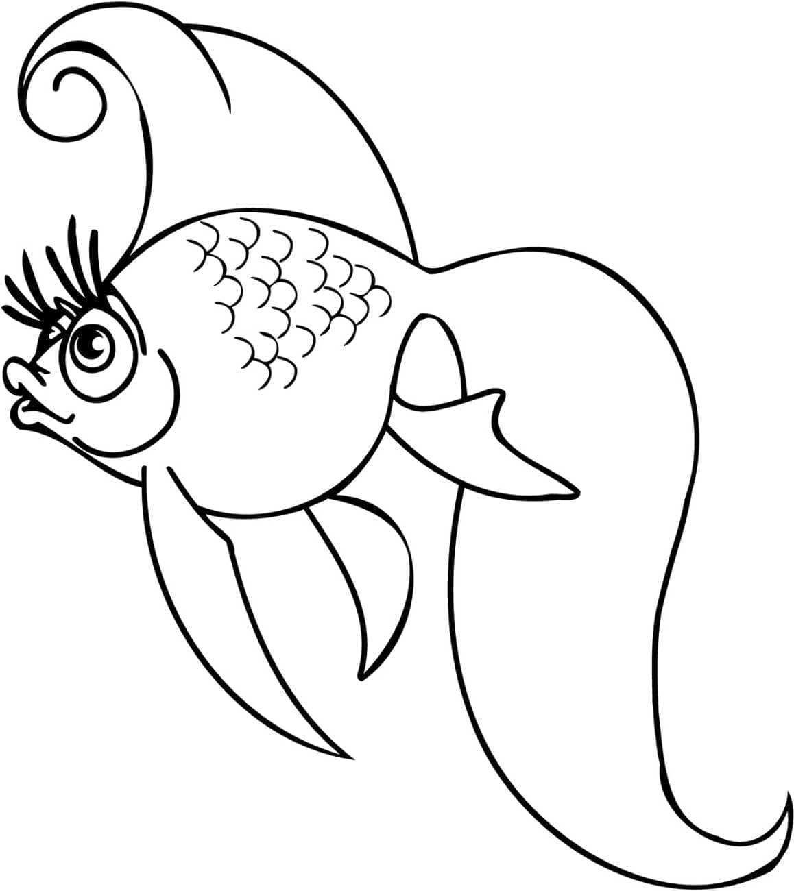 Adorable Poisson Rouge coloring page