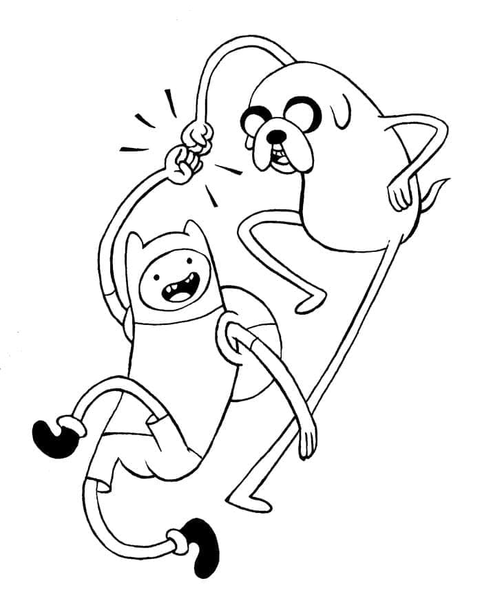 Coloriage Adventure Time Finn et Jake