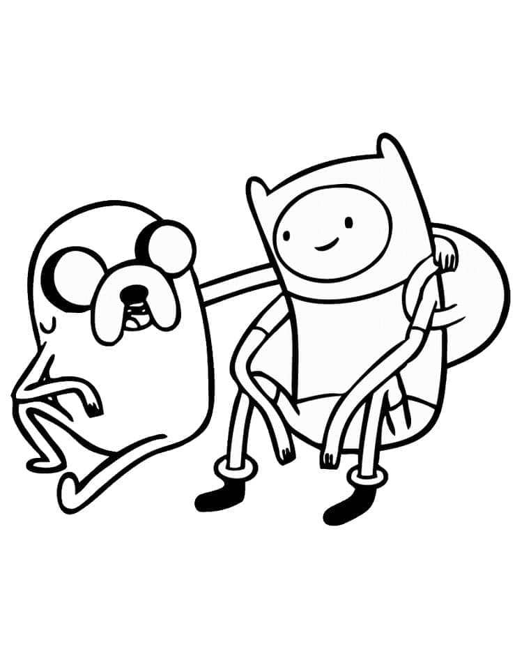 Coloriage Adventure Time Jake et Finn