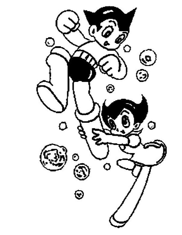Coloriage Astro Boy et Uran