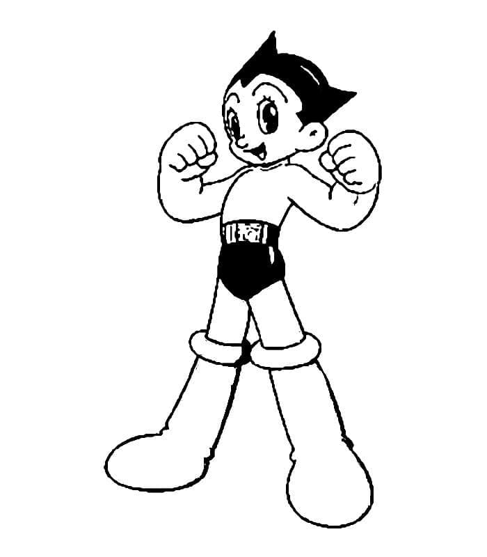 Coloriage Astro Boy Heureux