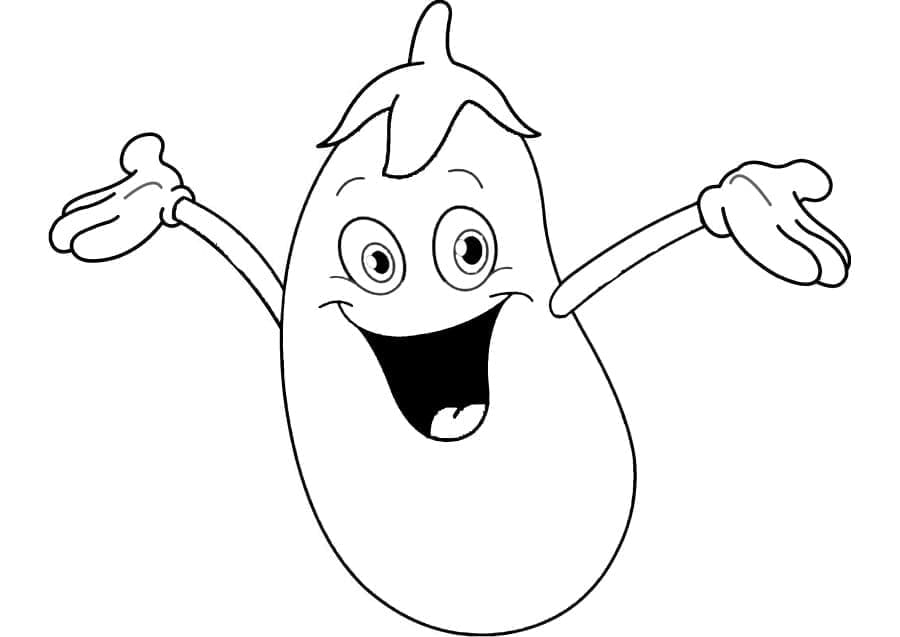Aubergine Heureuse coloring page