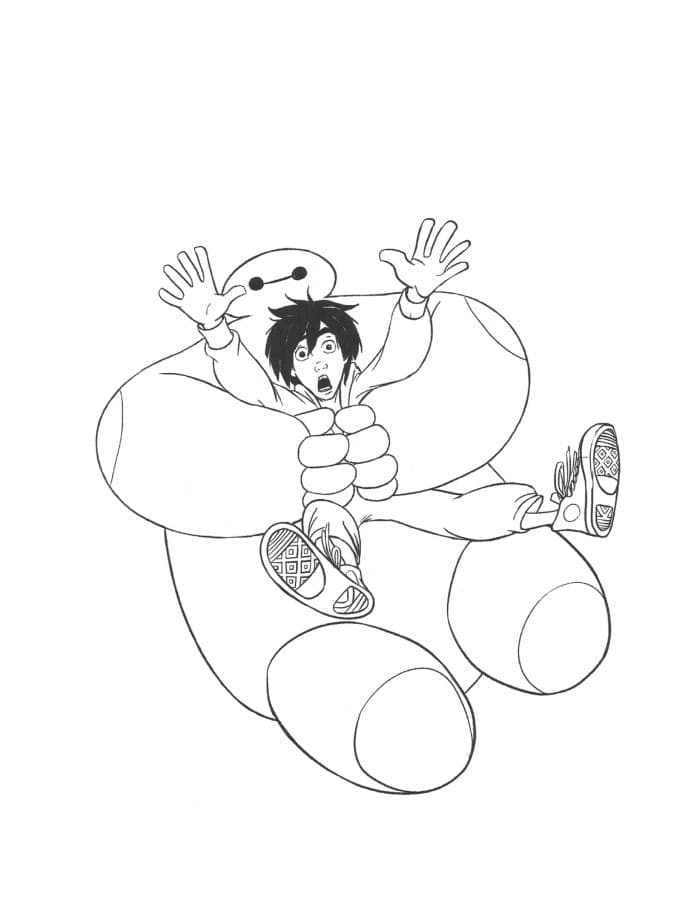 Baymax et Hiro coloring page