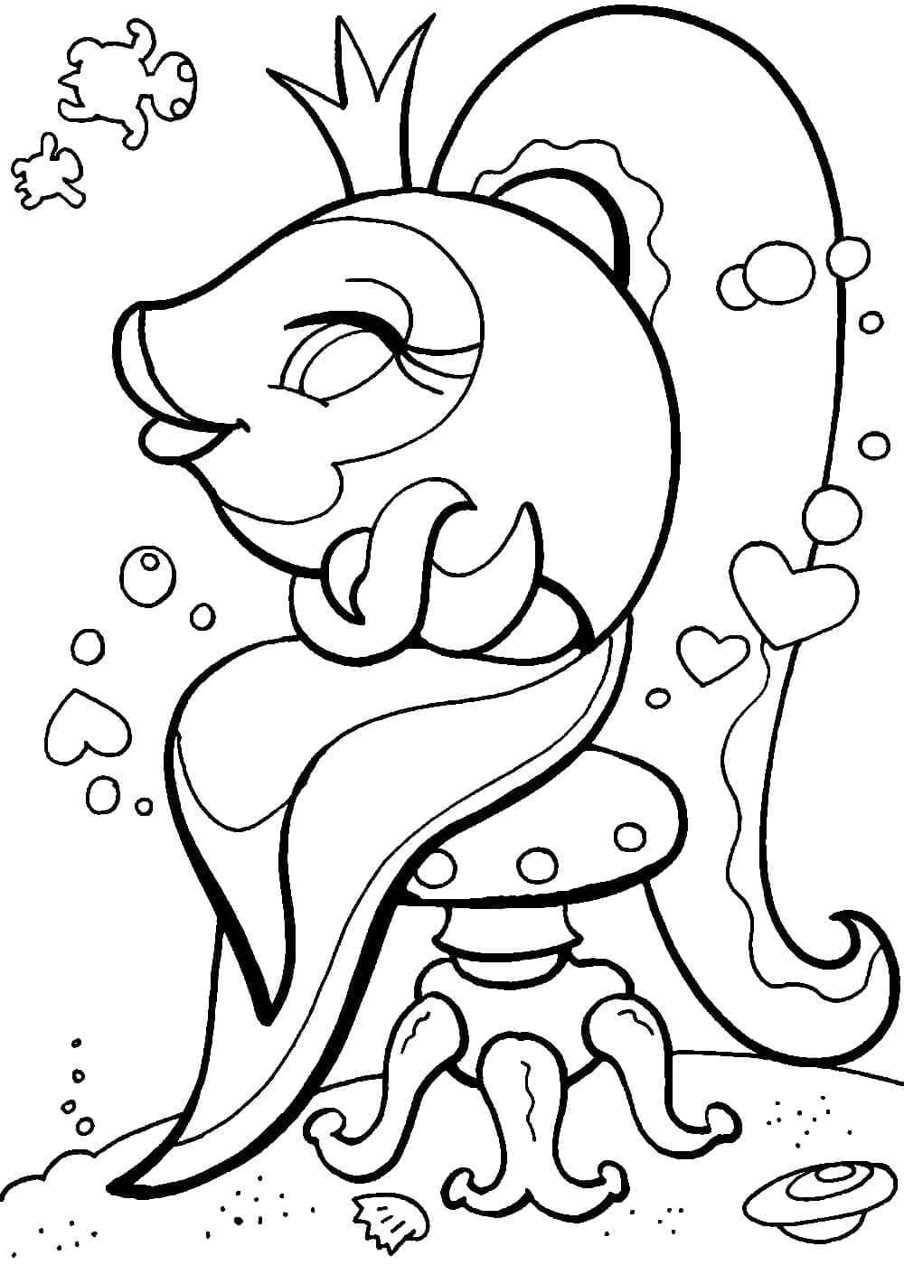 Beau Poisson Rouge coloring page