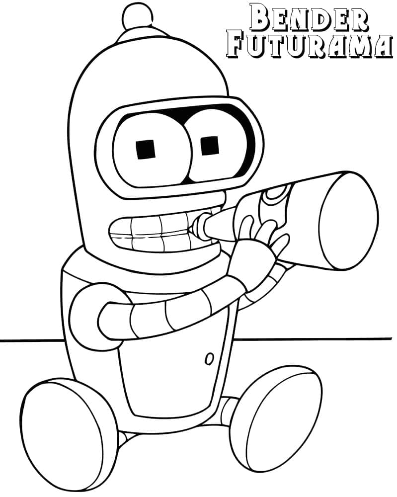 Bébé Bender Futurama coloring page