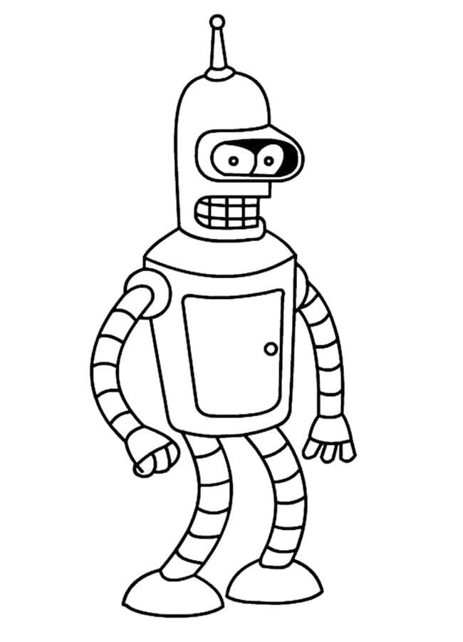 Bender dans Futurama coloring page