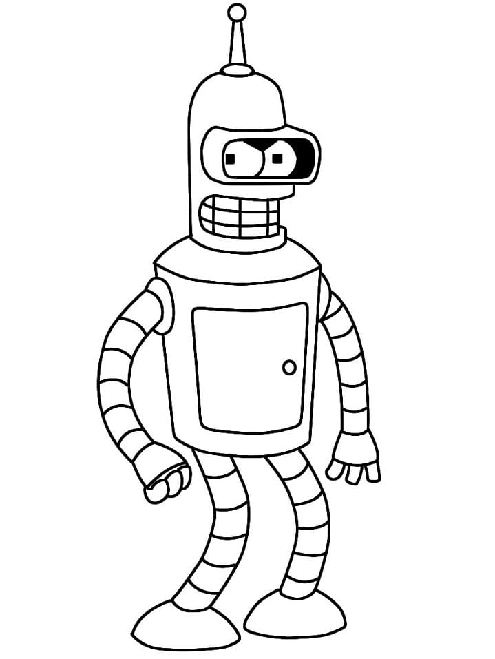 Bender de Futurama coloring page