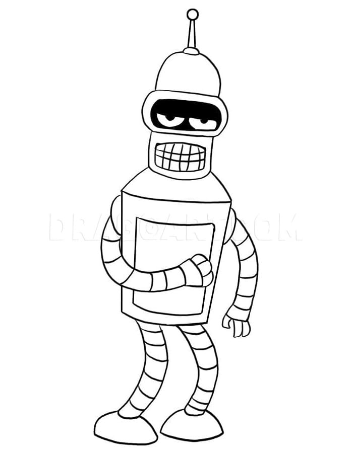 Bender Futurama coloring page