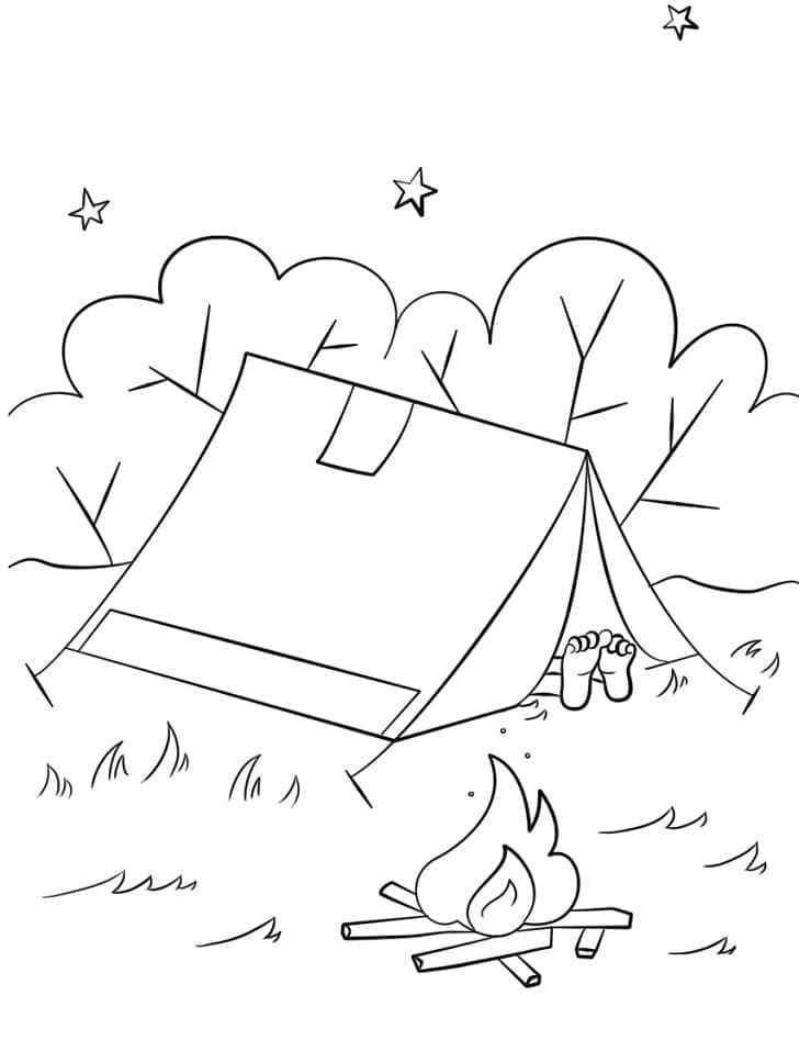 Coloriage Camping 1