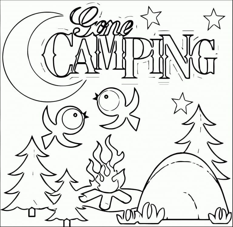 Camping 3 coloring page