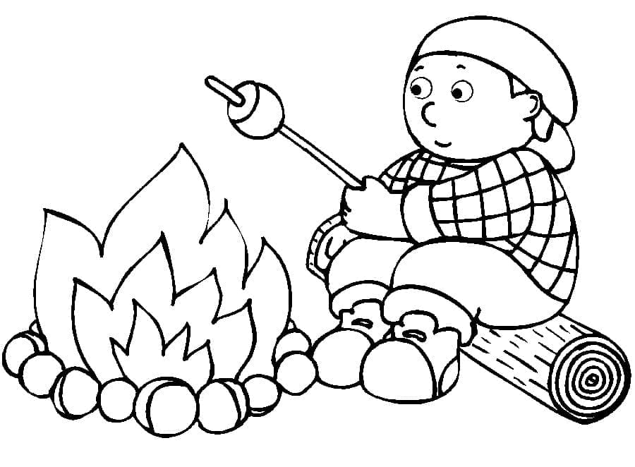 Camping 4 coloring page