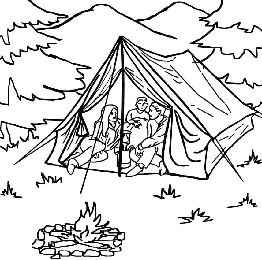 Camping 6 coloring page
