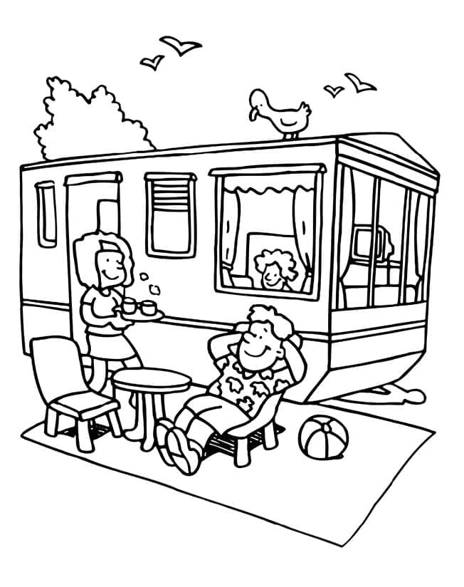 Camping d’été coloring page