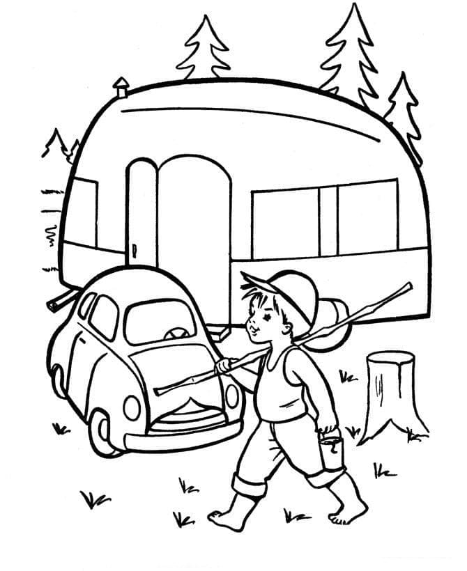 Coloriage Camping Imprimable
