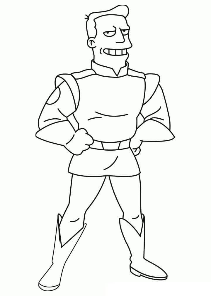 Capitaine Zapp Brannigan de Futurama coloring page