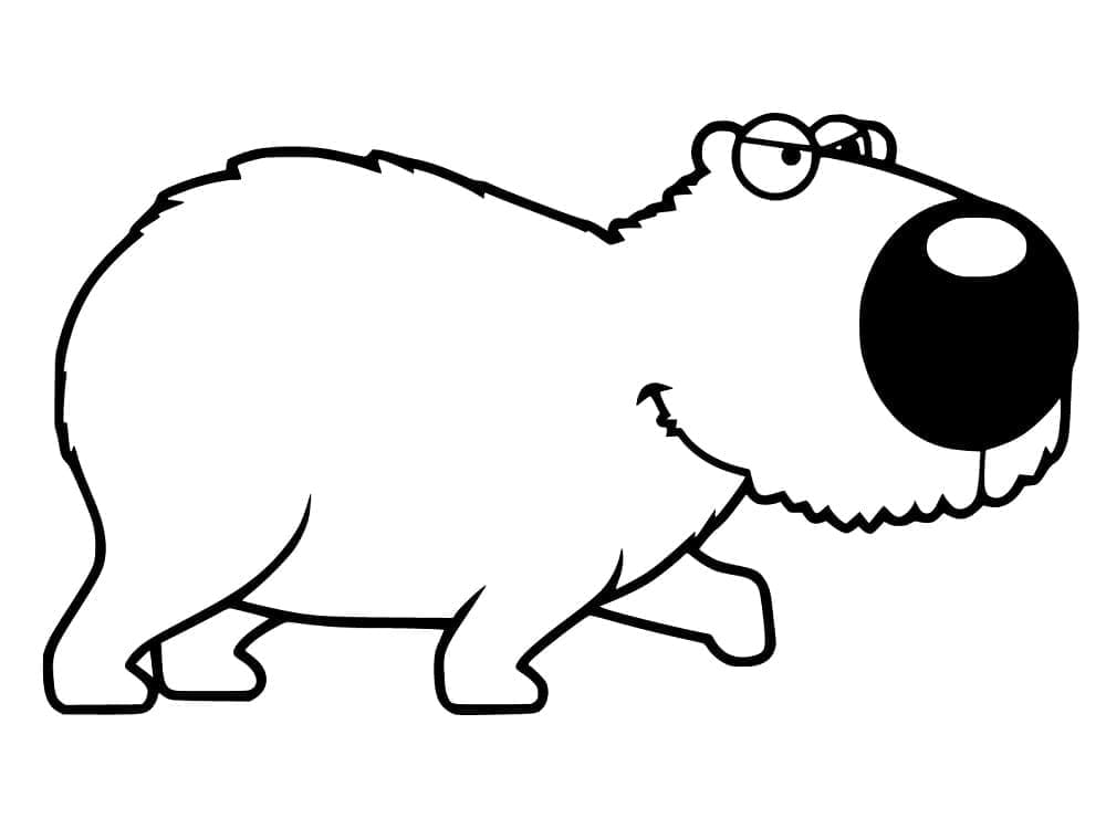 Capybara de Dessin Animé coloring page