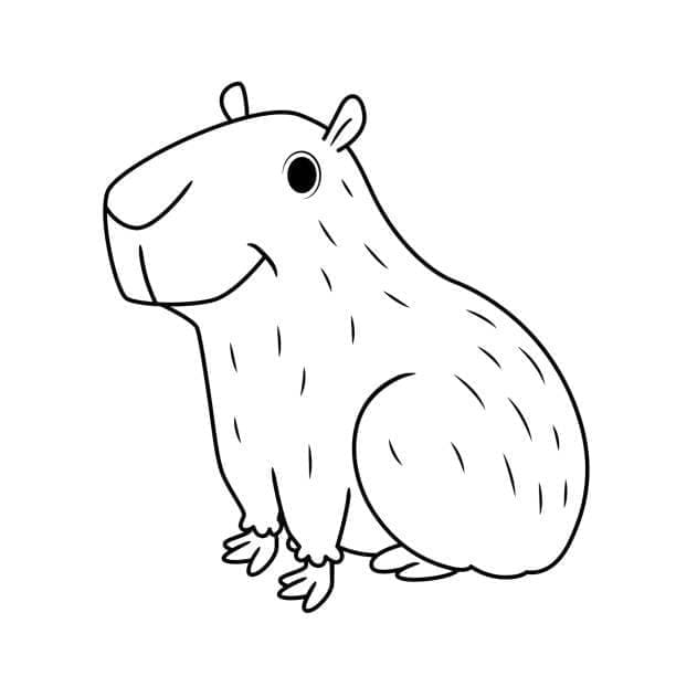 Capybara Mignon coloring page