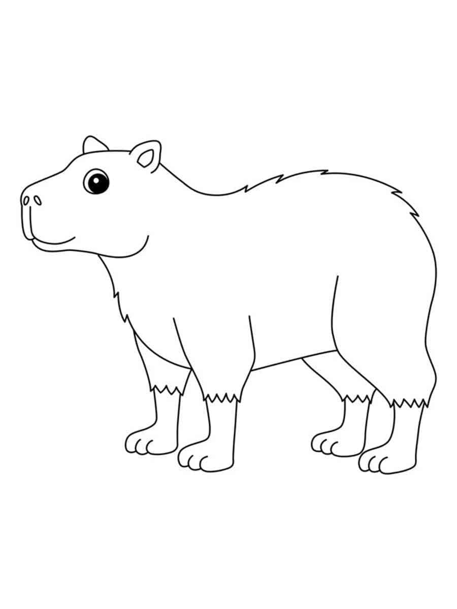 Capybara Souriant coloring page