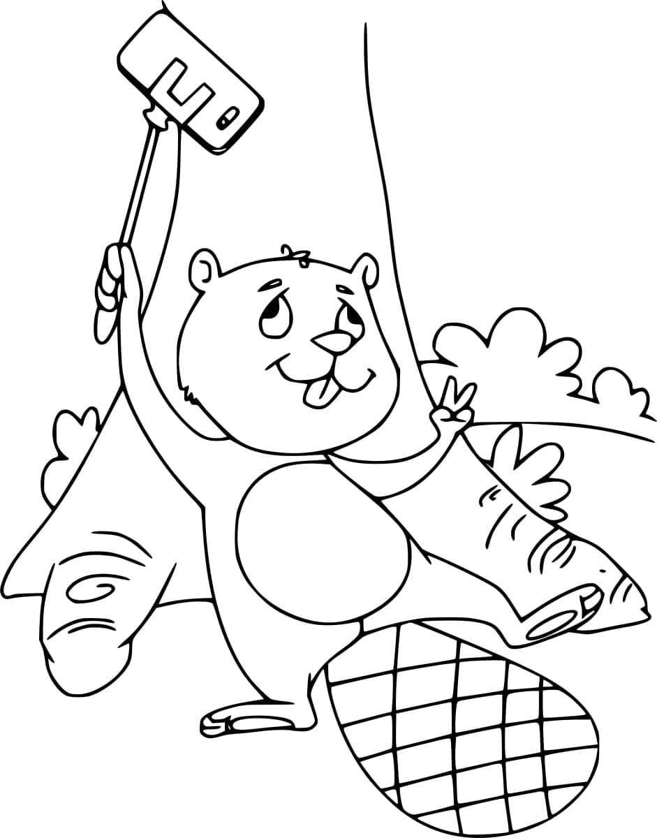 Castor Idiot coloring page